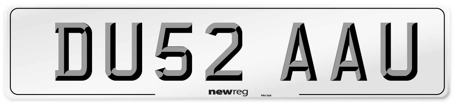 DU52 AAU Number Plate from New Reg